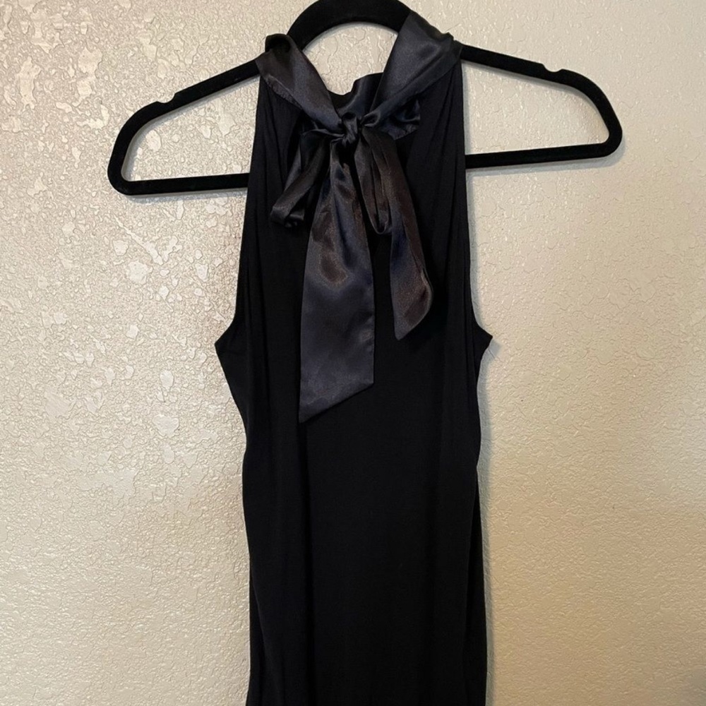 Guess black halter top with silky bow tie size S